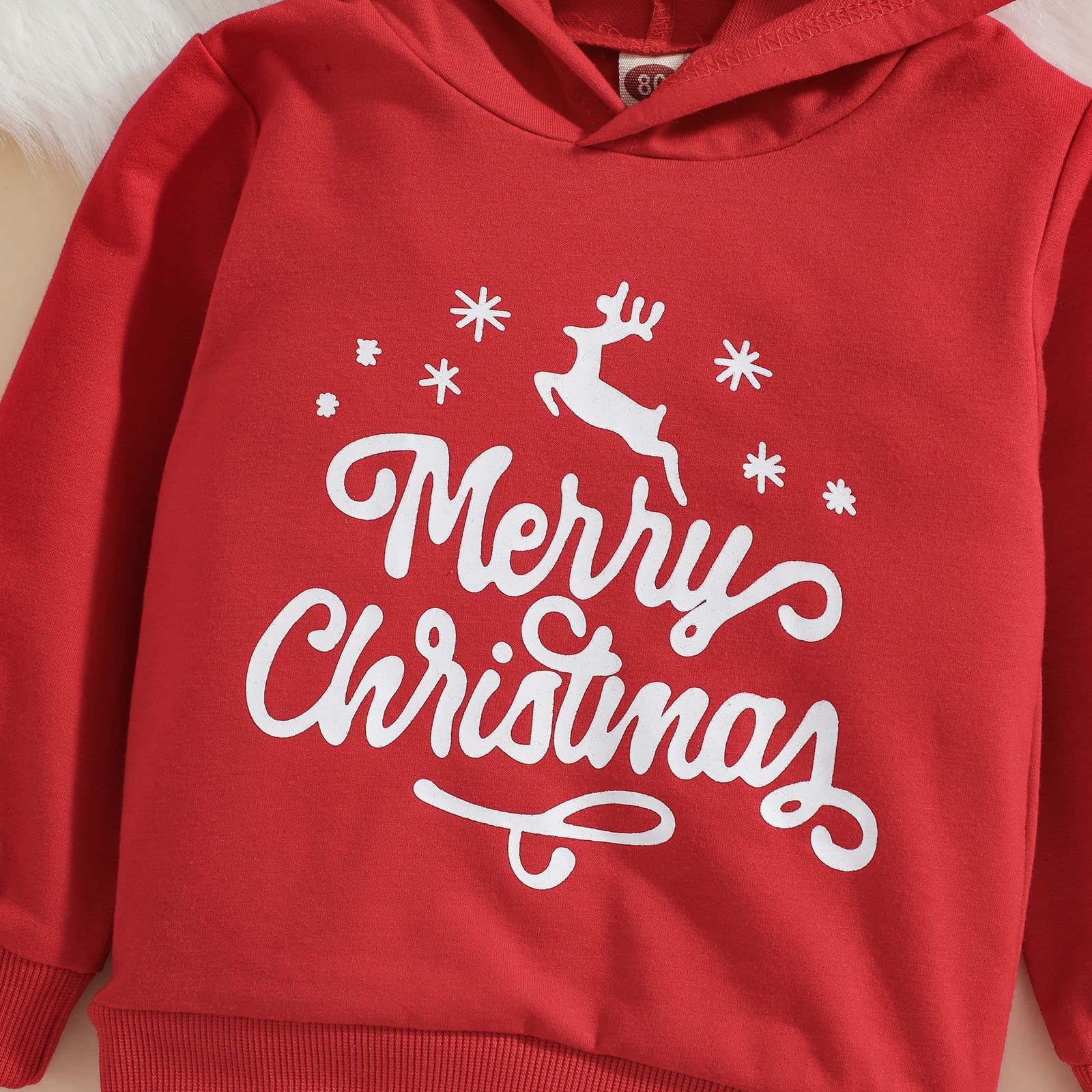 赤コーデ クリスマスあったかパーカー上下セット