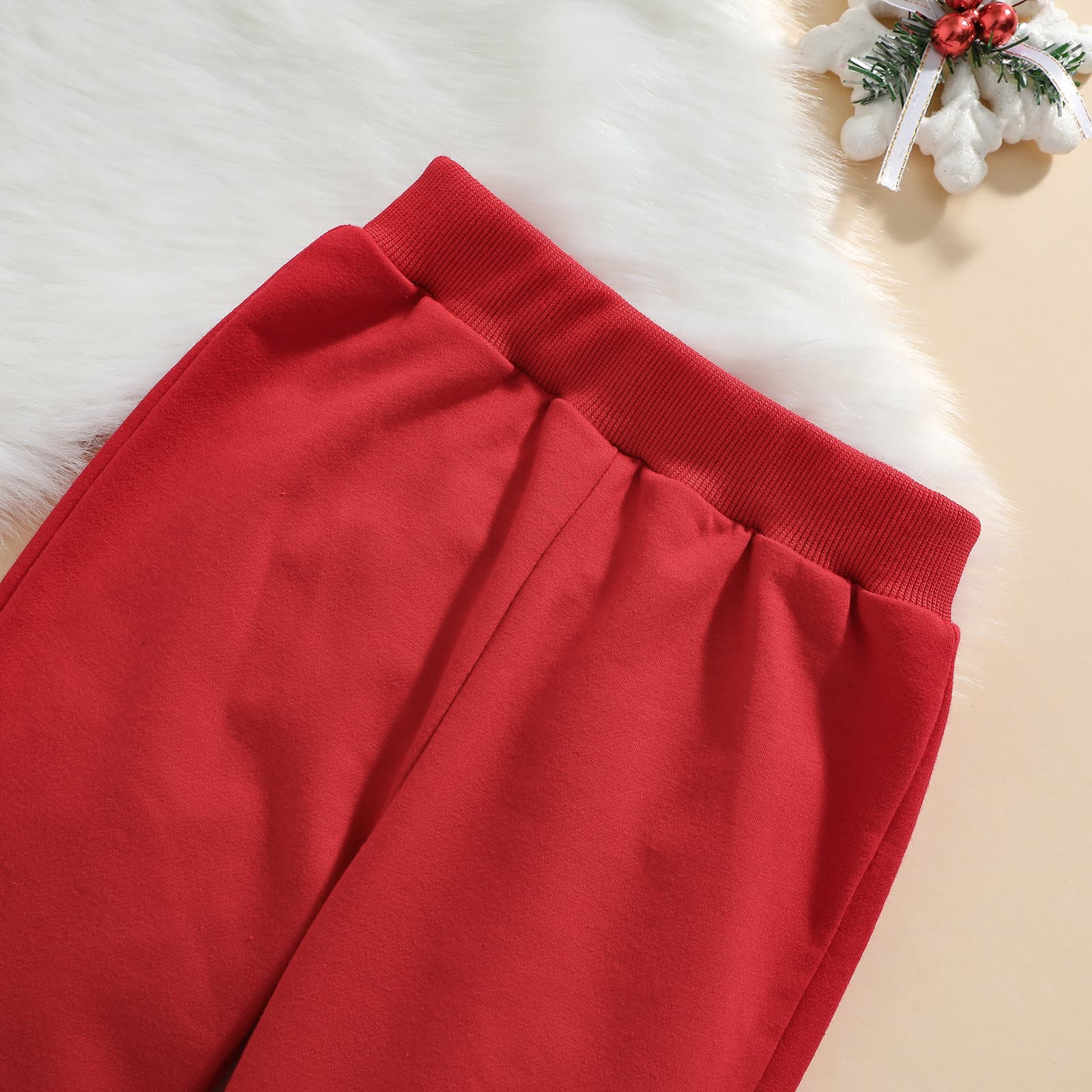 赤コーデ クリスマスあったかパーカー上下セット